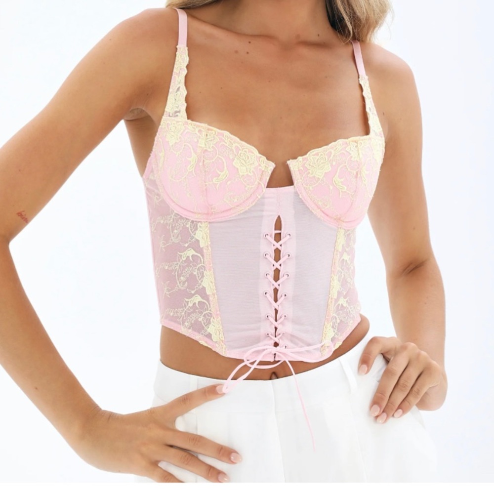 glassons lace floral corset